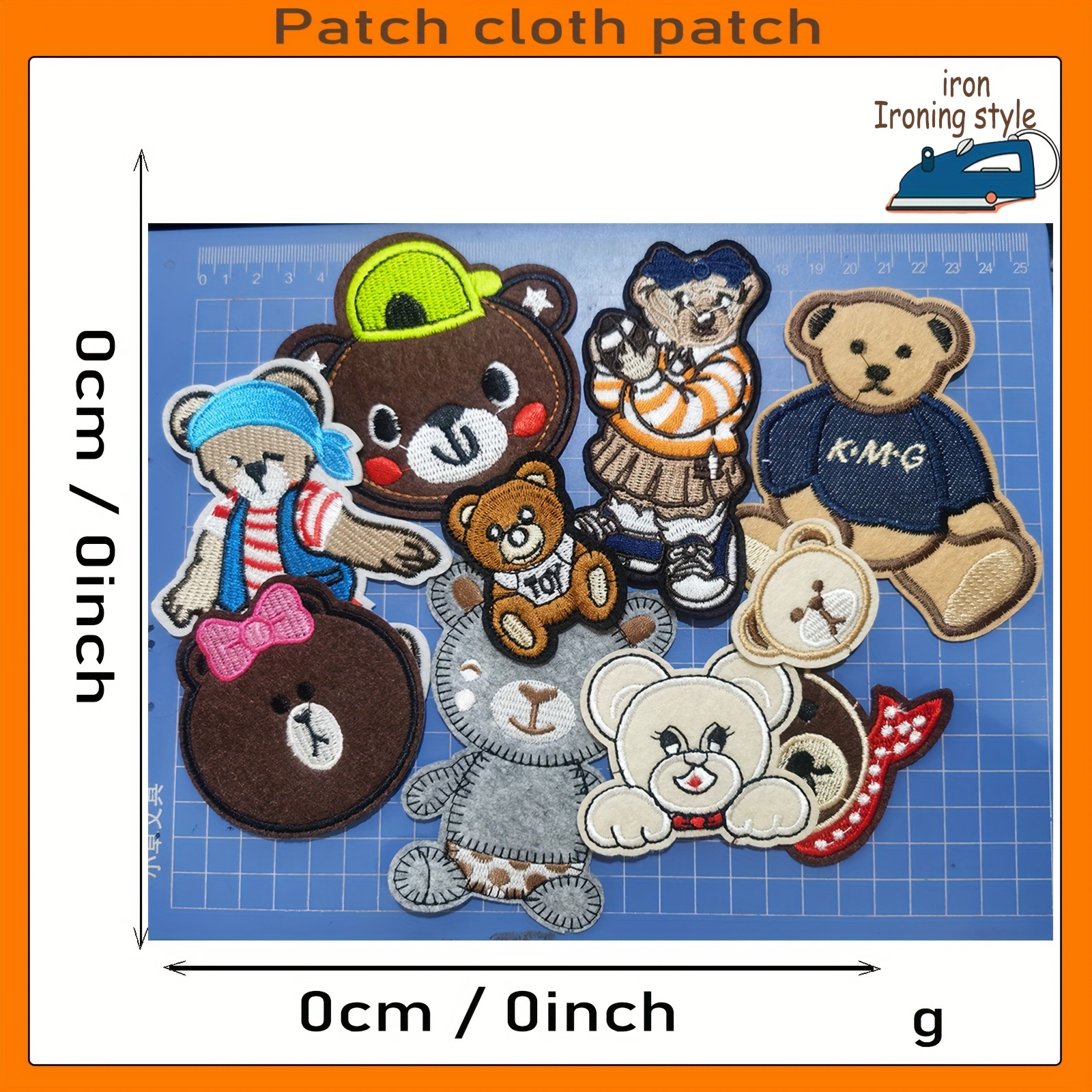 1pc, Bear Shaped Patch Sticker, Cartoon Animal Design Polyester Patch For  Sewing, Embroidery Applique Iron On Heat Patches For Jackets, Sew On Patches