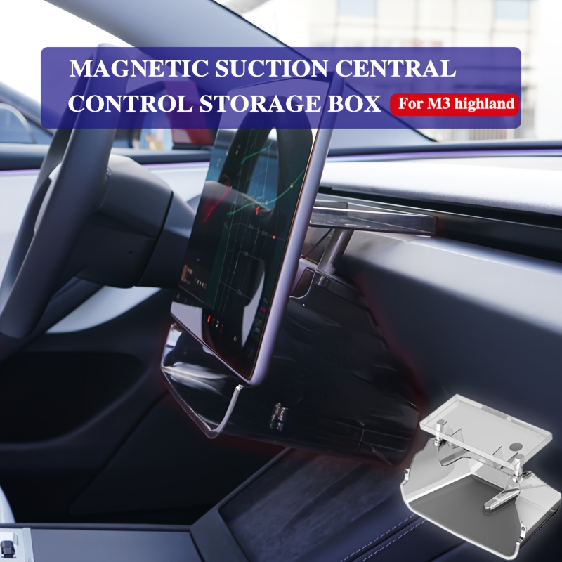 For For Model 3 Y Screen Rear Storage Box Organizer - Temu