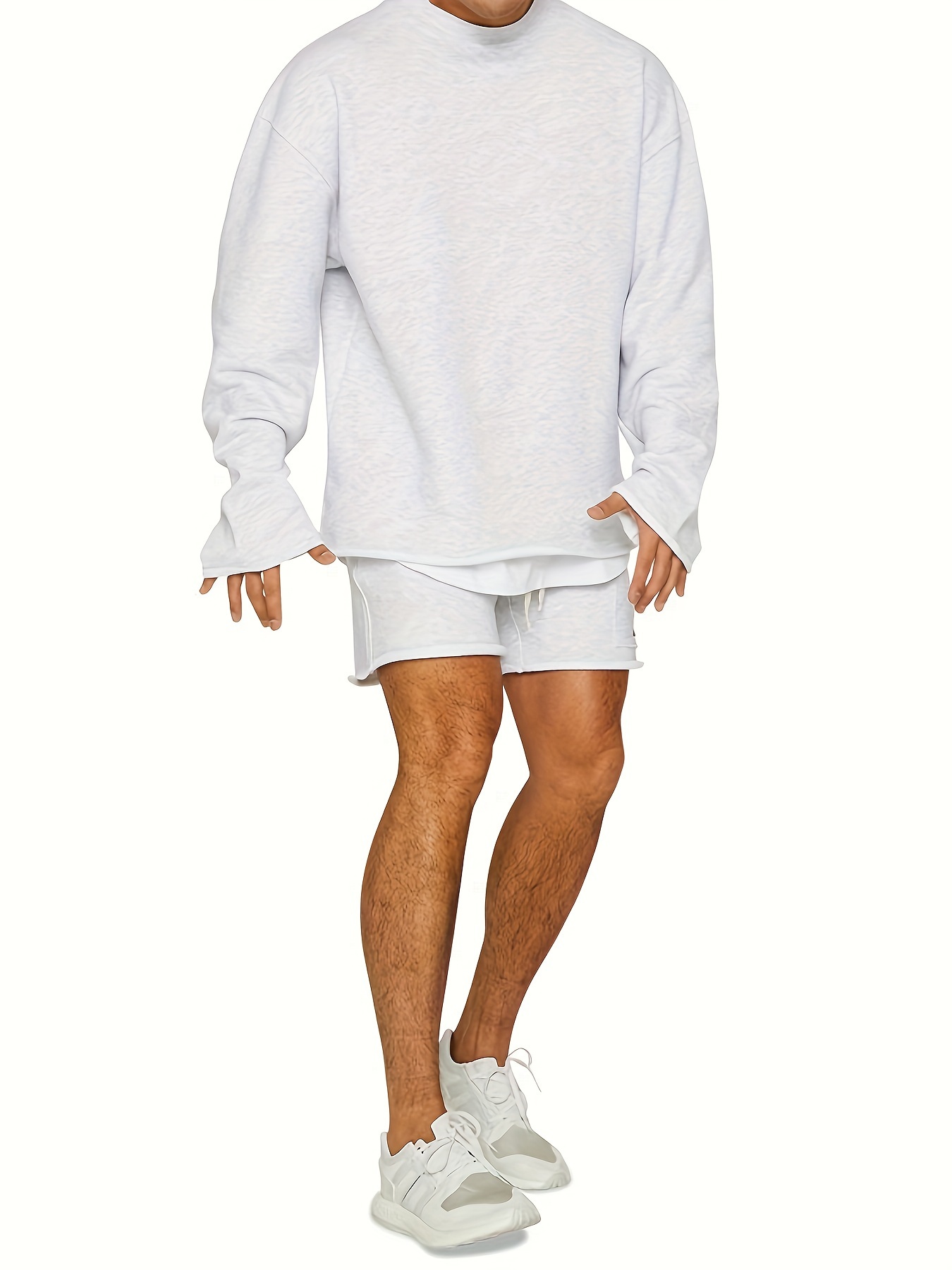 White sweatshirt cheap and shorts set