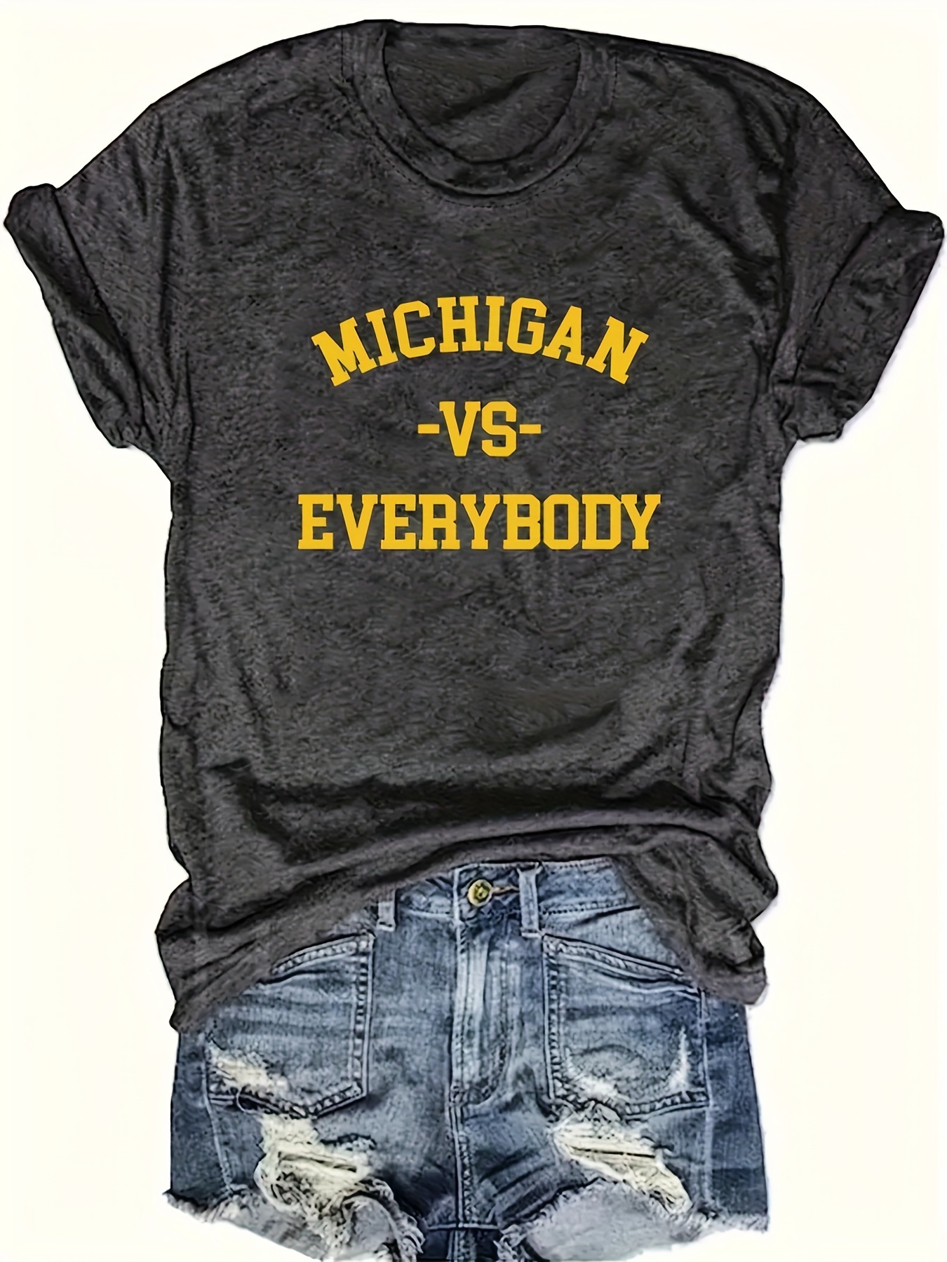 thumbnail image 2 of YUYUEYUE Vacay Mode Graphic T-Shirt - Women's Casual Short Sleeve Letter Print Top 2 of 9