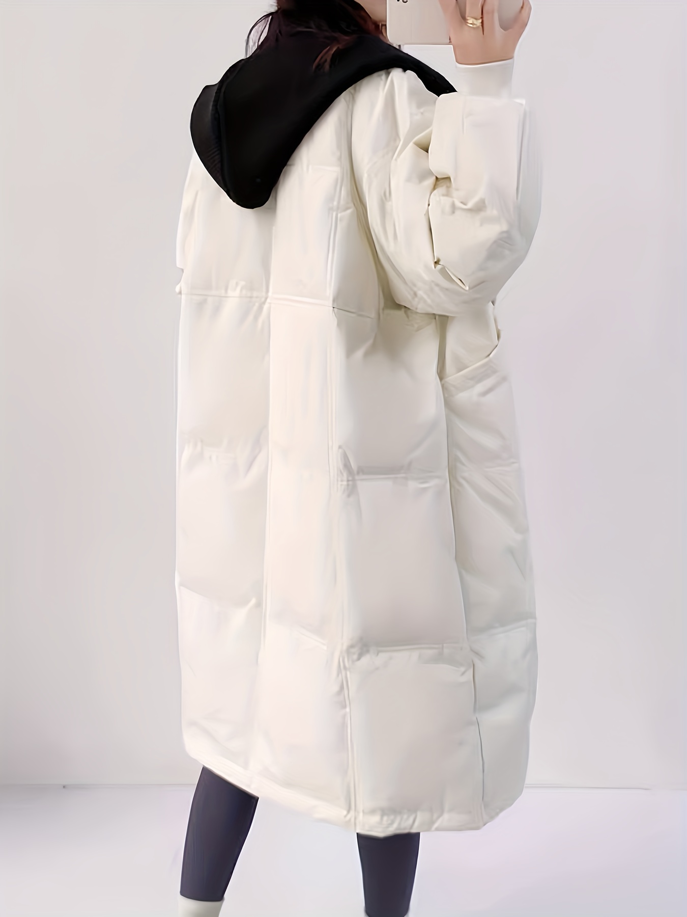 Over The Knee Long Puffer Coat Simple Fashion Thickened Warm