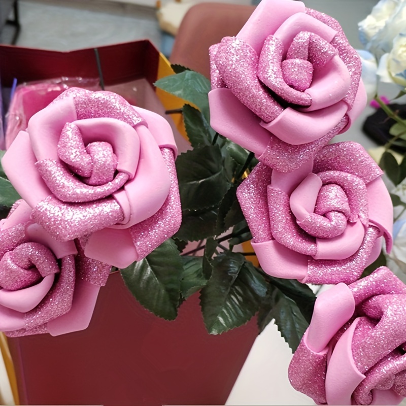 DIY Foam flowers making - diy glitter foam sheet craft ideas - how to make  small rose - eva foam 