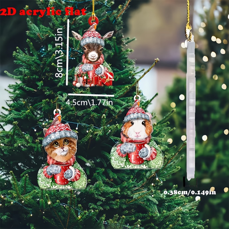  9PCS Christmas Guinea Pig Felt Ornaments Santa Hamster Hanging  Decorations for Christmas Supplies Cute Xmas Ornaments Party Supplies Wall  Decor Gifts for Kids Toddlers : Toys & Games
