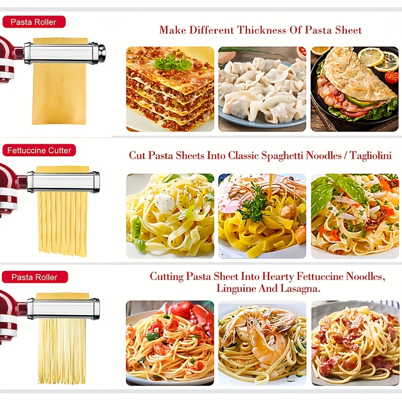 Pasta Maker Attachment For Kitchenaid Stand Mixers With 6 Different Shapes  Of Pasta Outlet, Durable Pasta Press Attachments - Temu