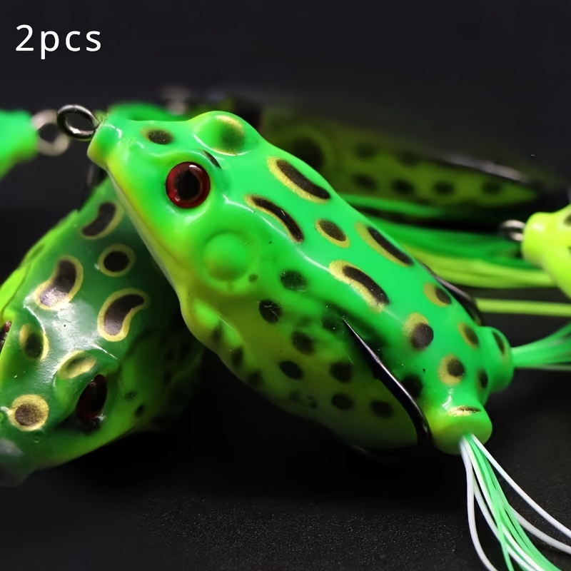 2pcs Soft Frog-shaped Lure For Bass Fishing, Hollow Body Fishing Lures For  Topwater, Outdoor Fishing Accessories