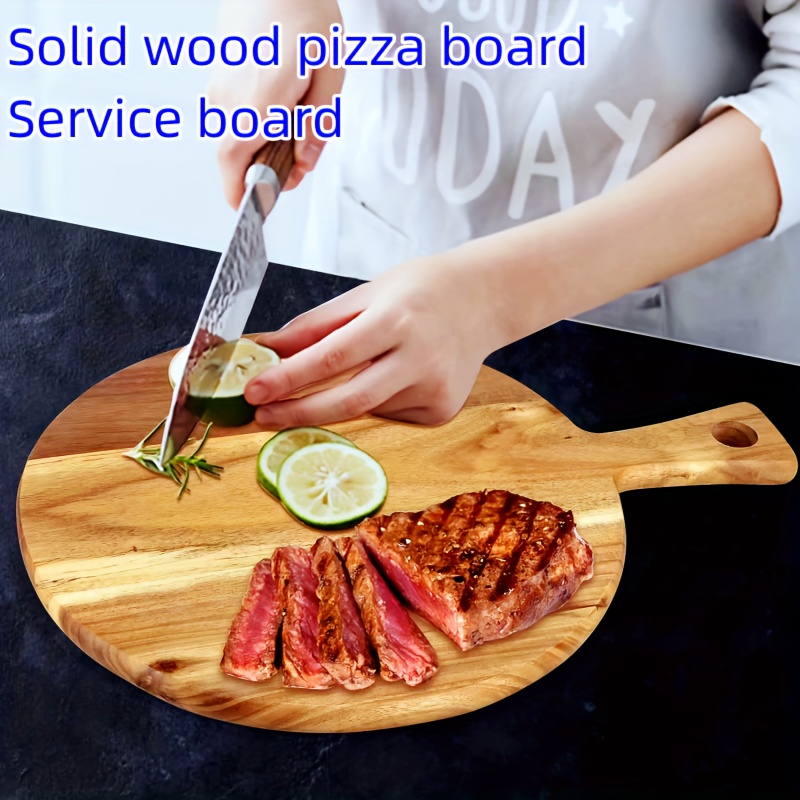 Bamboo Wood Pizza Board Wooden Tray Western Cut Bread Steak - Temu