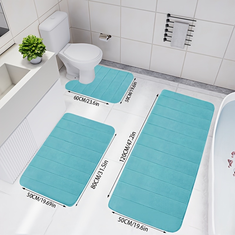 1 Alfombra De Baño Azul De Secado Rápido Que Absorbe El Agua