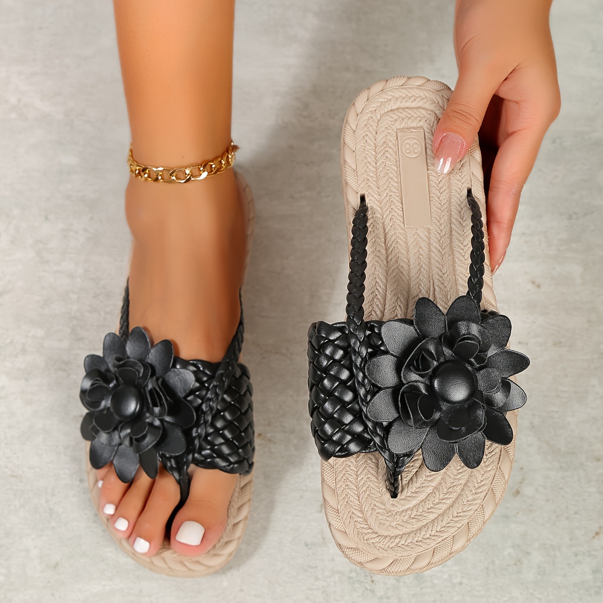 Flip flops with large hot sale flower