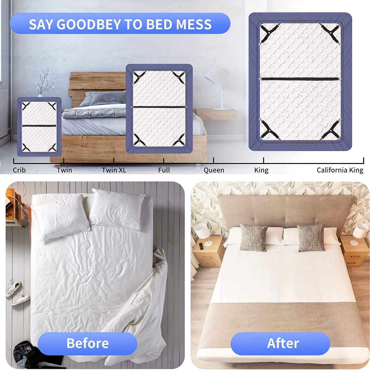 Bed Sheet Clips (Pack of 4) – FeelAtHomeStore