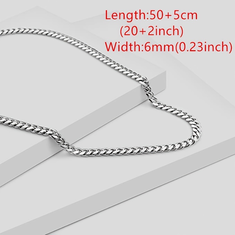Silver Stainless Steel Cuban Chain Gift for Him