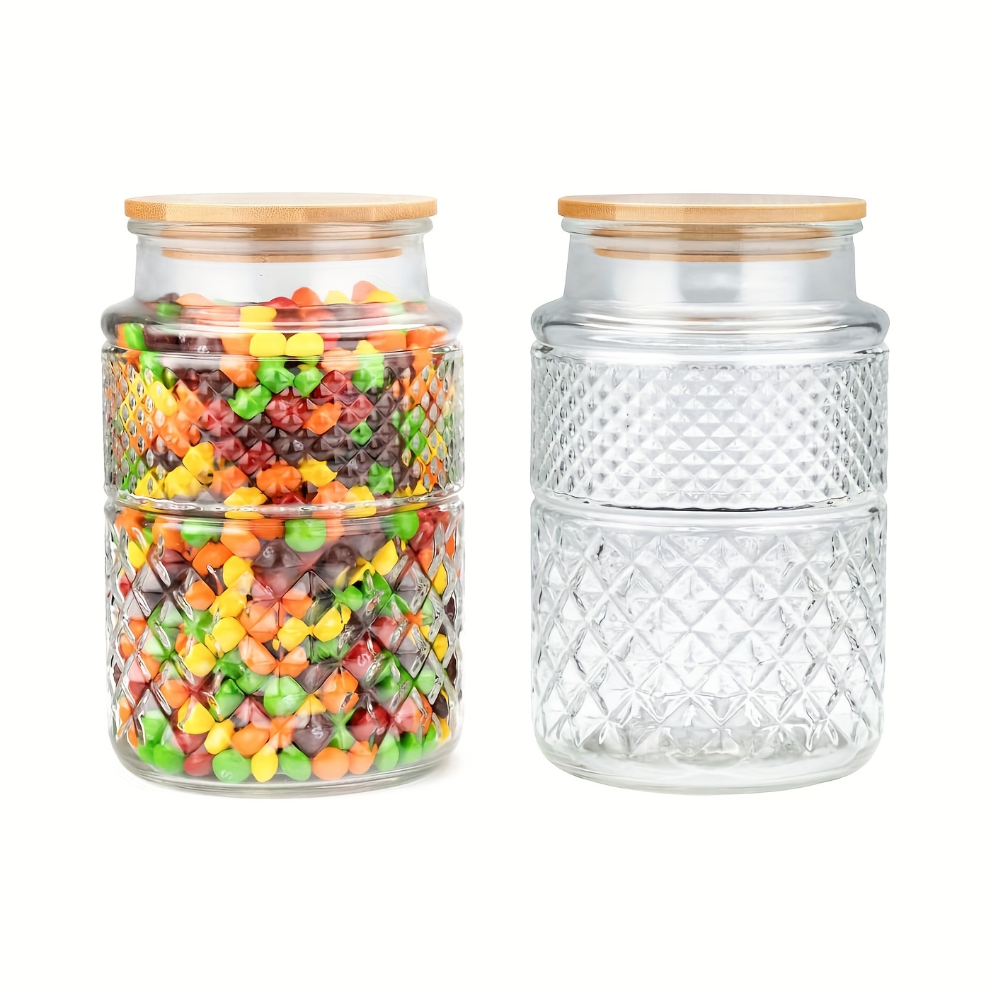 Candy Storage Jar, Decorative Glass Jar, Buffet Cookie Jar, With  Transparent Glass Cover,round Handle, For Storage Of Candies, Dried Fruits,  Jewelry