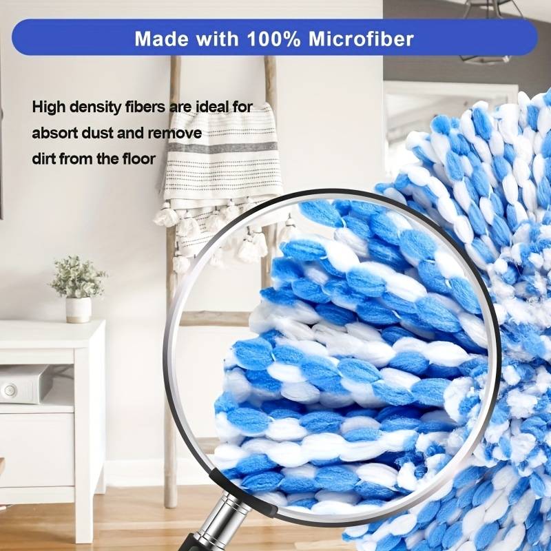 1pc mop household mop replacement heads spin mop microfiber spin mop refills multifunctional mop reusable spin mop for cleaning floor home supplies kitchen supplies room supplies details 6