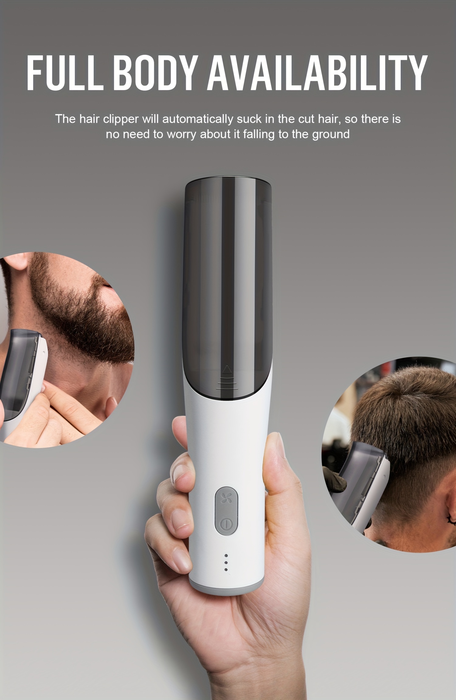 Hair Trimmer For Men, Rechargeable Hair Clippers, Vacuum Beard Trimmer, Vacuum Home Haircut Kit, Cordless Barber Grooming Sets, Waterproof Body Trimmer With Removable Hair Chamber And Dual Motor Power details 3