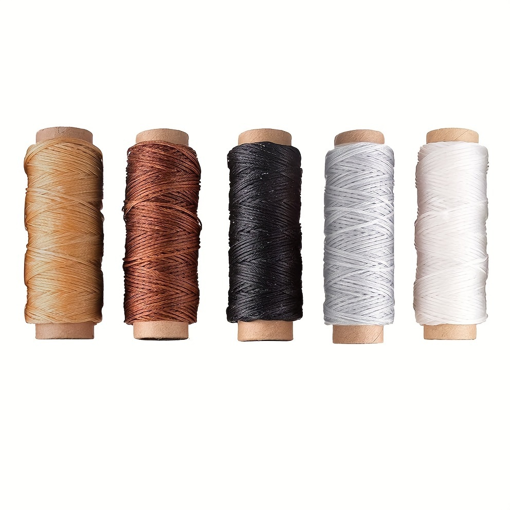 Mandala Crafts - Hilo encerado plano para costura de piel, hilo de cuero,  cuerda de poliéster para costura de cuero, encuadernación
