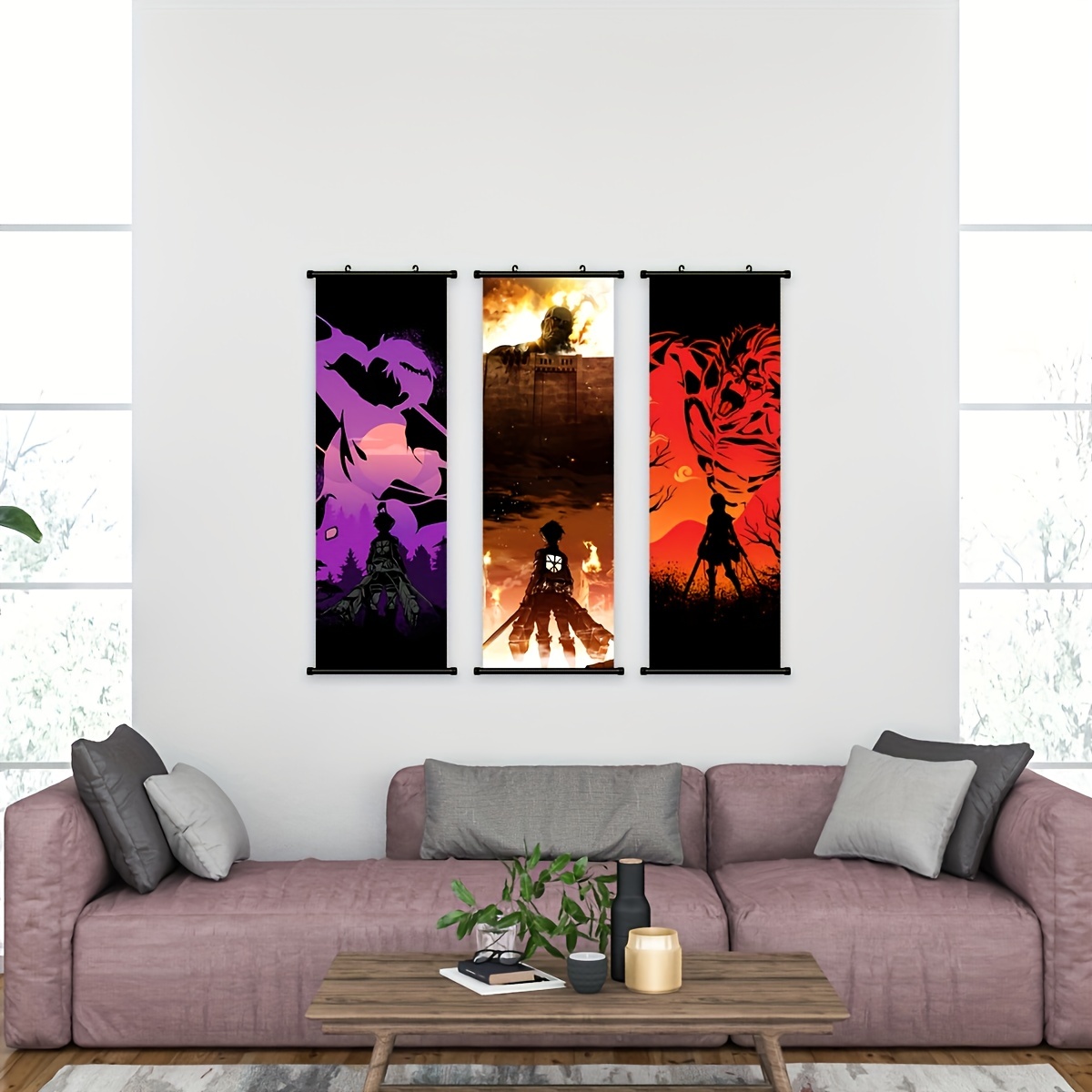 Demon Slayer Hanging Scroll Painting Printed Anime Cartoon Home Decor Wall  Poster Art Living Room Modern Decoration Gift