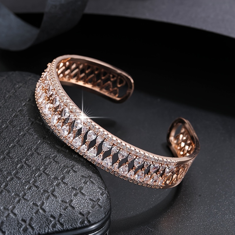 Stylish Double Row Zirconia Bangle