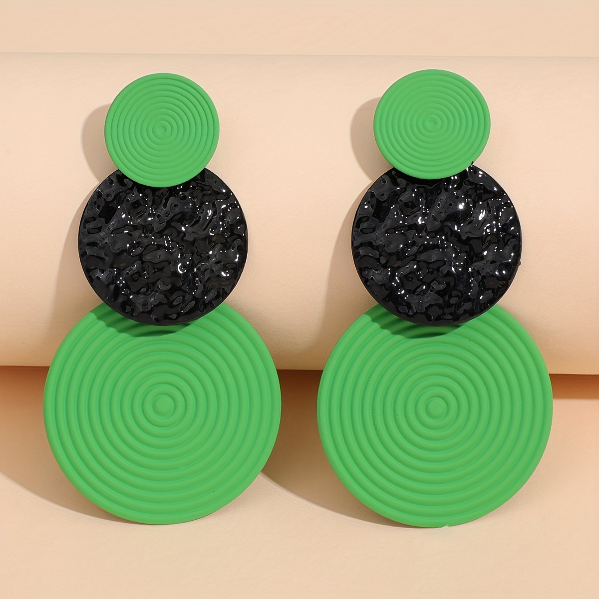 Geometric Round Dangle Earrings Unique Statement
