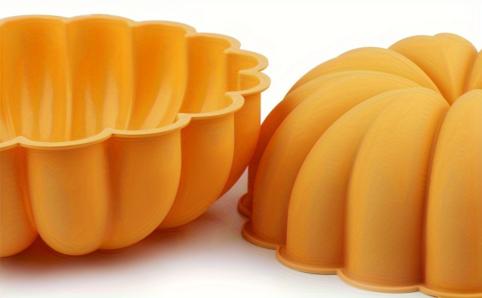 1pc silicone round cake pan 9 inch large pumpkin shaped non stick food grade silicone mold   to release mold for gelatin bread jelly chiffon details 3