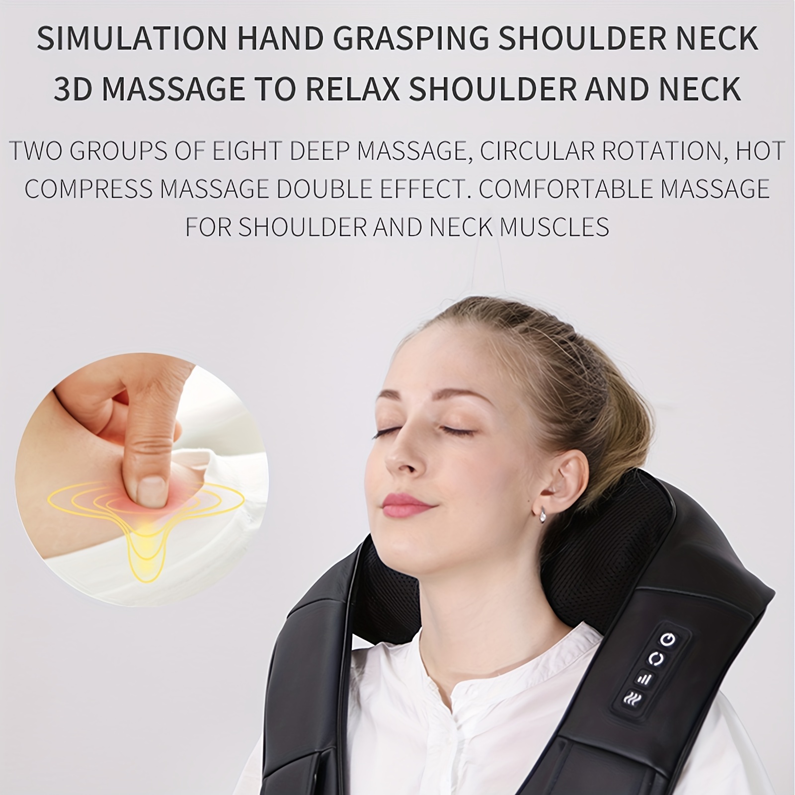 Back Massager Neck Massager with Heat- Shiatsu Massage Pillow  with Heat & Vibration for Home & Car, Massagers for Neck and Back,  Shoulder, Leg, Deep Tissue Massager for Pain Relief 
