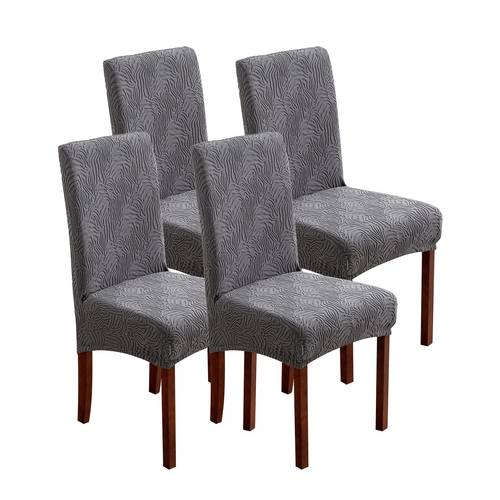 4 6pcs high quality chair covers for dining room stretch jacquard dining chair slipcovers removable washable chair protector for kitchen