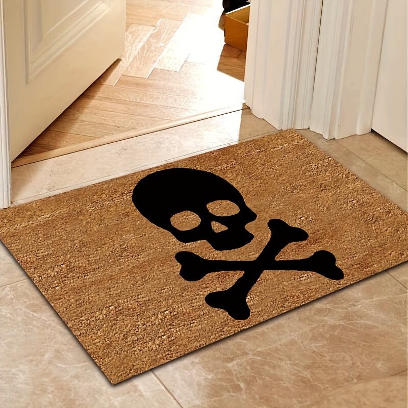 English Skull Door Mat Non Slip Rug for Home Kitchen