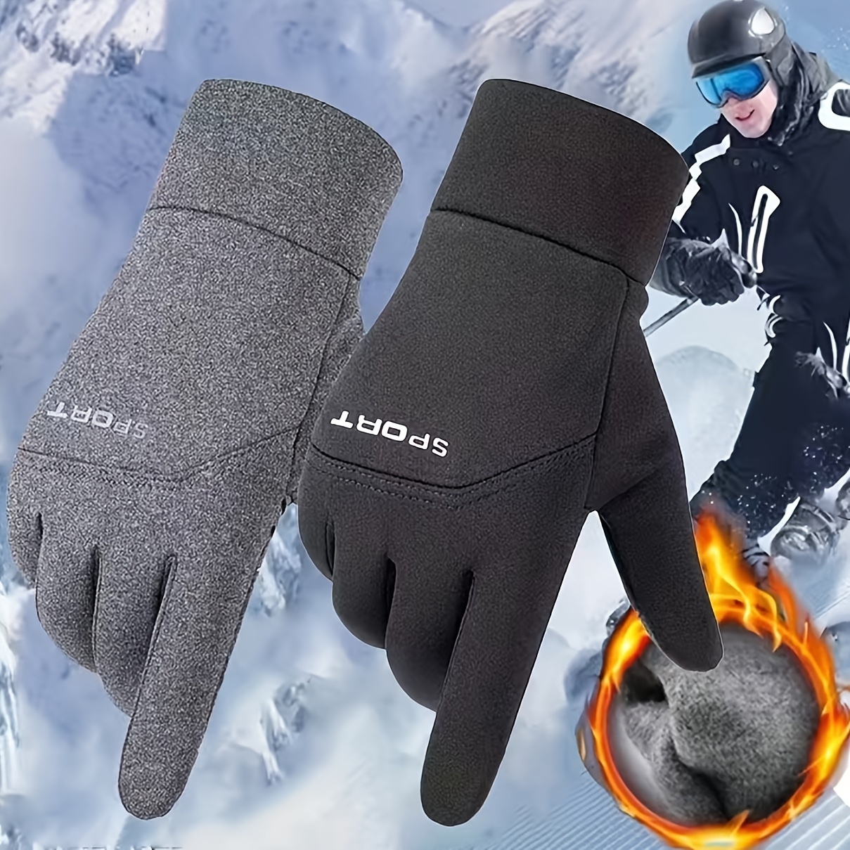 Waterproof hot sale fleece gloves