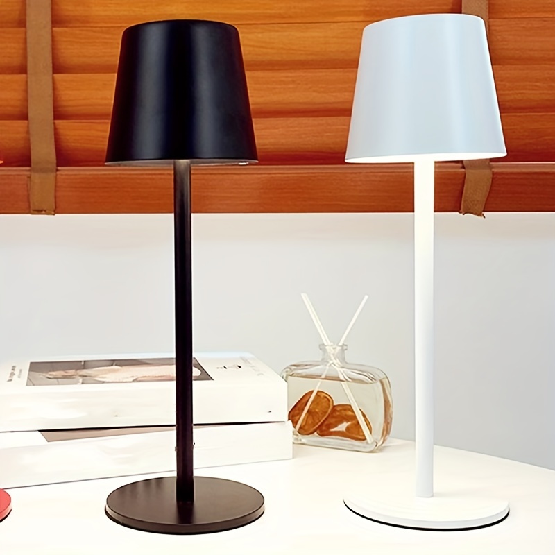 Lampe de bureau sans fil avec batterie rechargeable Lampe de chevet LED  Touch, dimmable Lampe de table avec horloge, spot mobile, noir, 4W 200lm  blanc neutre, LxH 20x42,5 cm