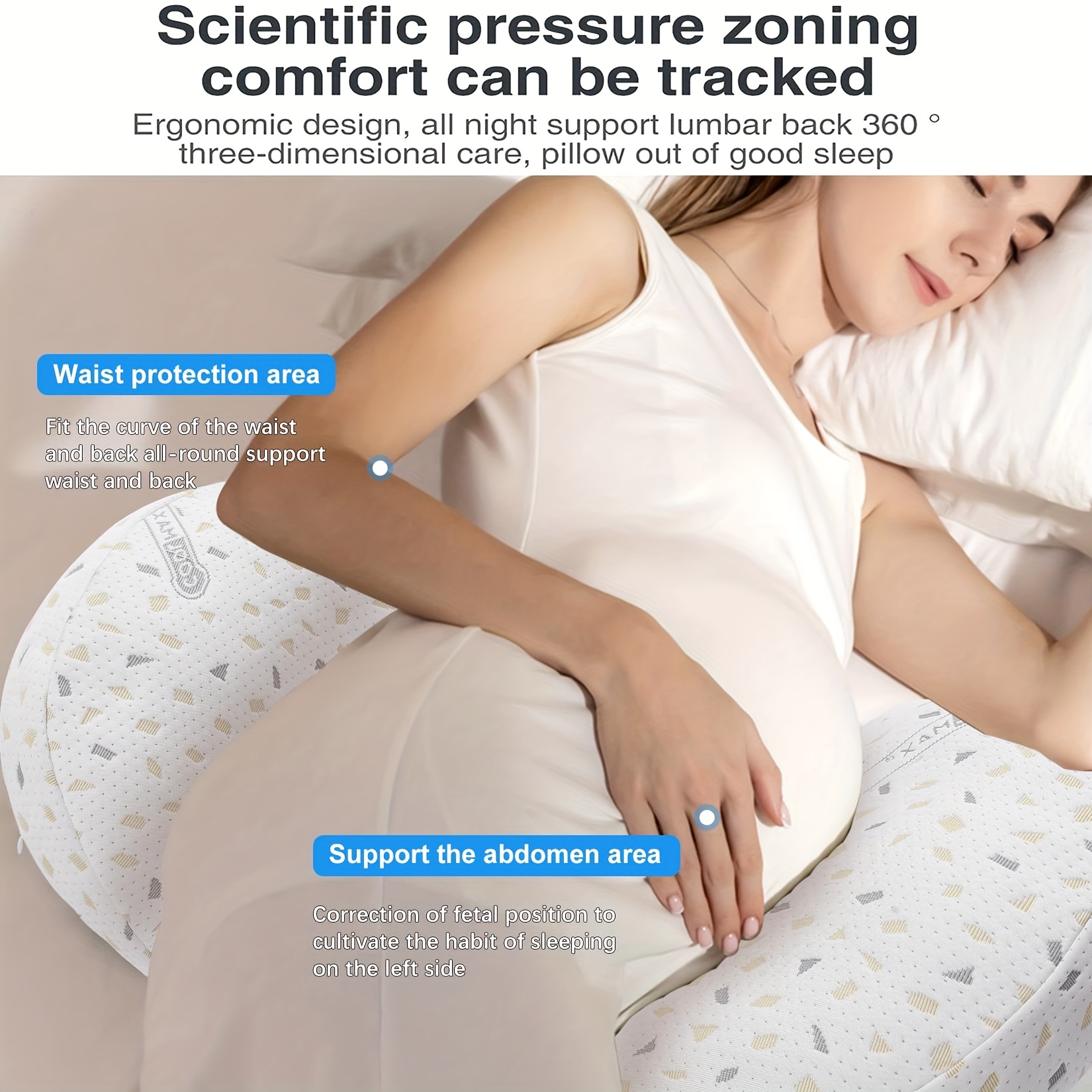 Pregnancy Pillow For Pregnant Women, Soft Pregnancy Body Pillow, Support  For Back, Hips, Legs,maternity Pillow With Detachable And Adjustable Pillow  Cover - Temu