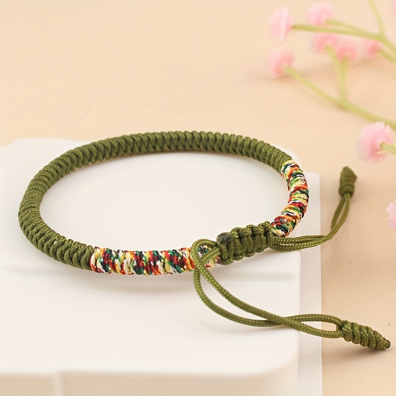 Buddhism Lucky Knot Adjustable Bracelet for Men