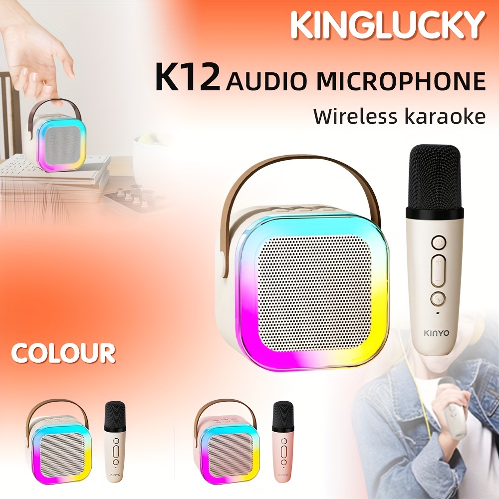 KingLucky K12 Mini High End Wireless Audio Mini Home KTV Karaoke With 1  Microphones Professional Karaoke Speaker