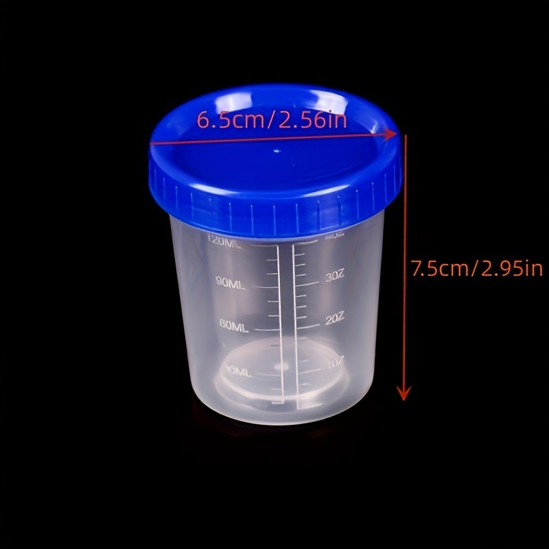 10Pcs 50ml Plastic Liquid Measuring Cups With Lid Laboratory Test