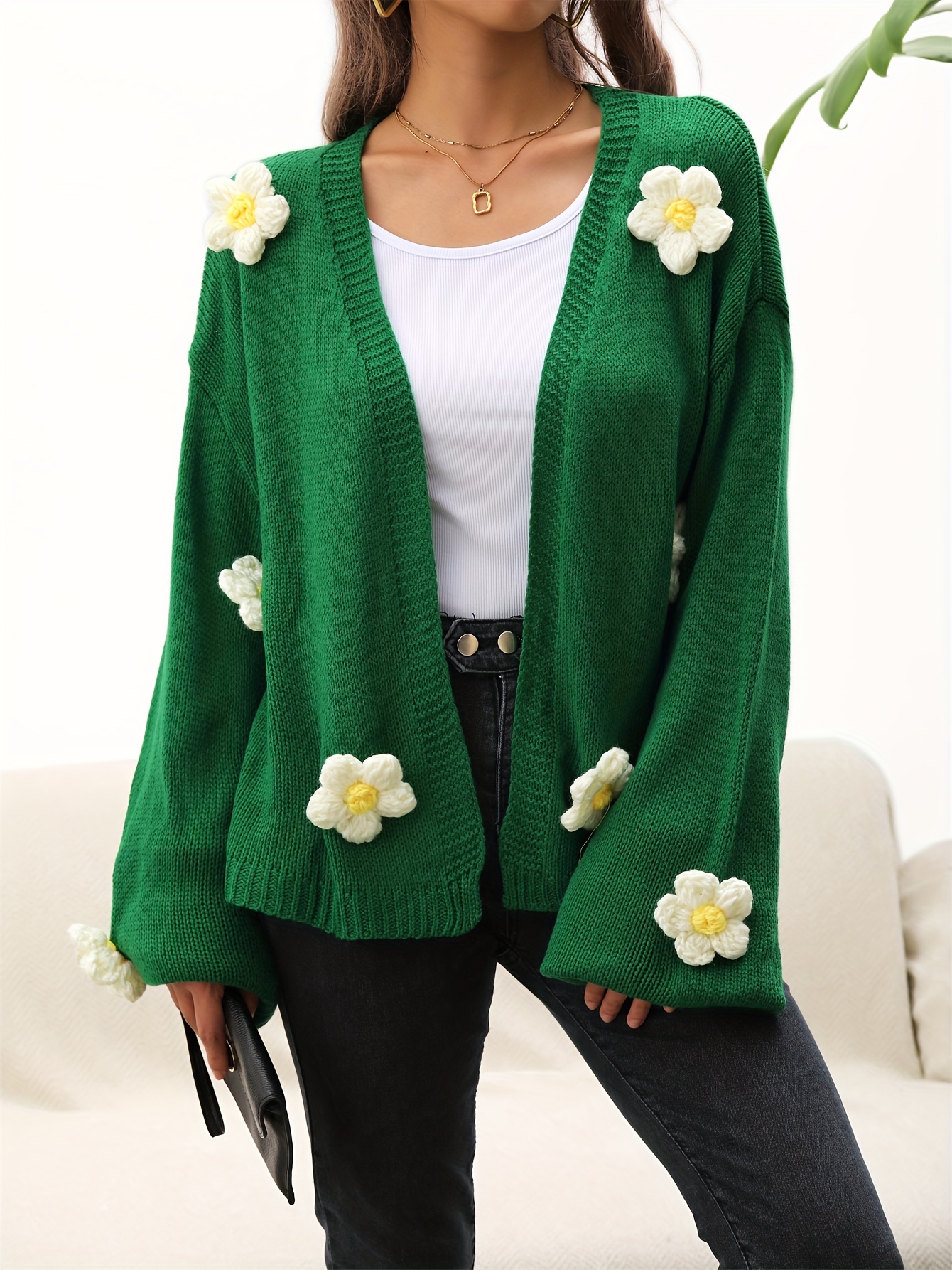 Long deals floral sweater