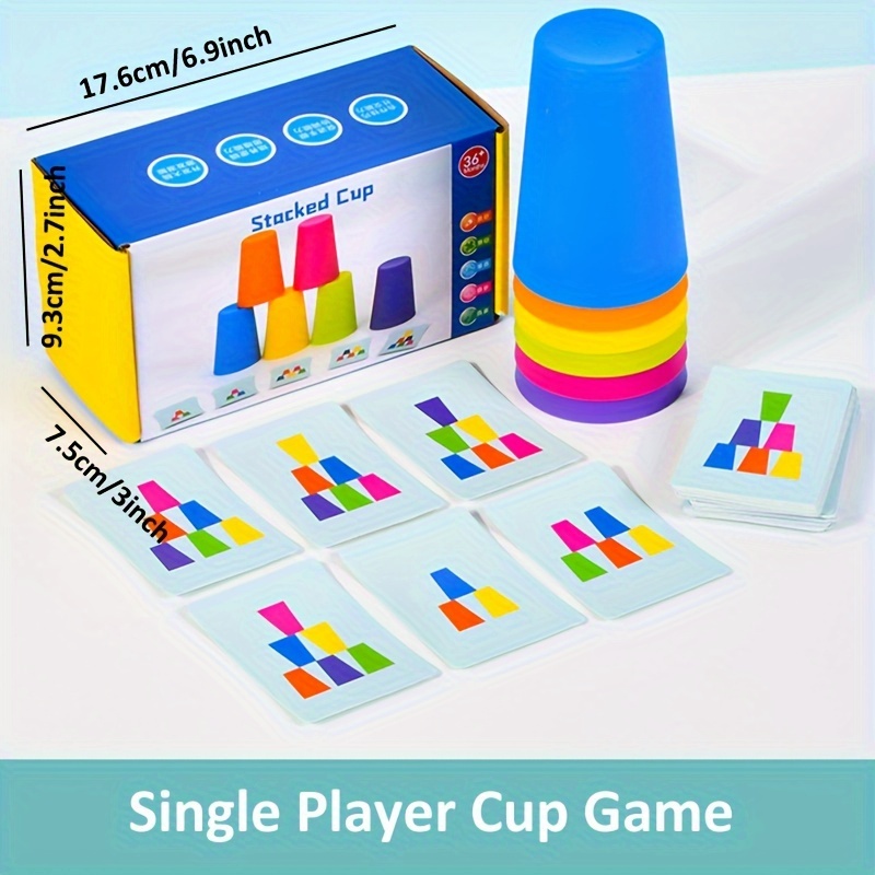 LANDOR Quick Cups, Quick Cups Games for Kids,Classic Stacking Cup Game for  Kids Flying Stack Cup Parent-Child Interactive Game with 24 Picture Cards