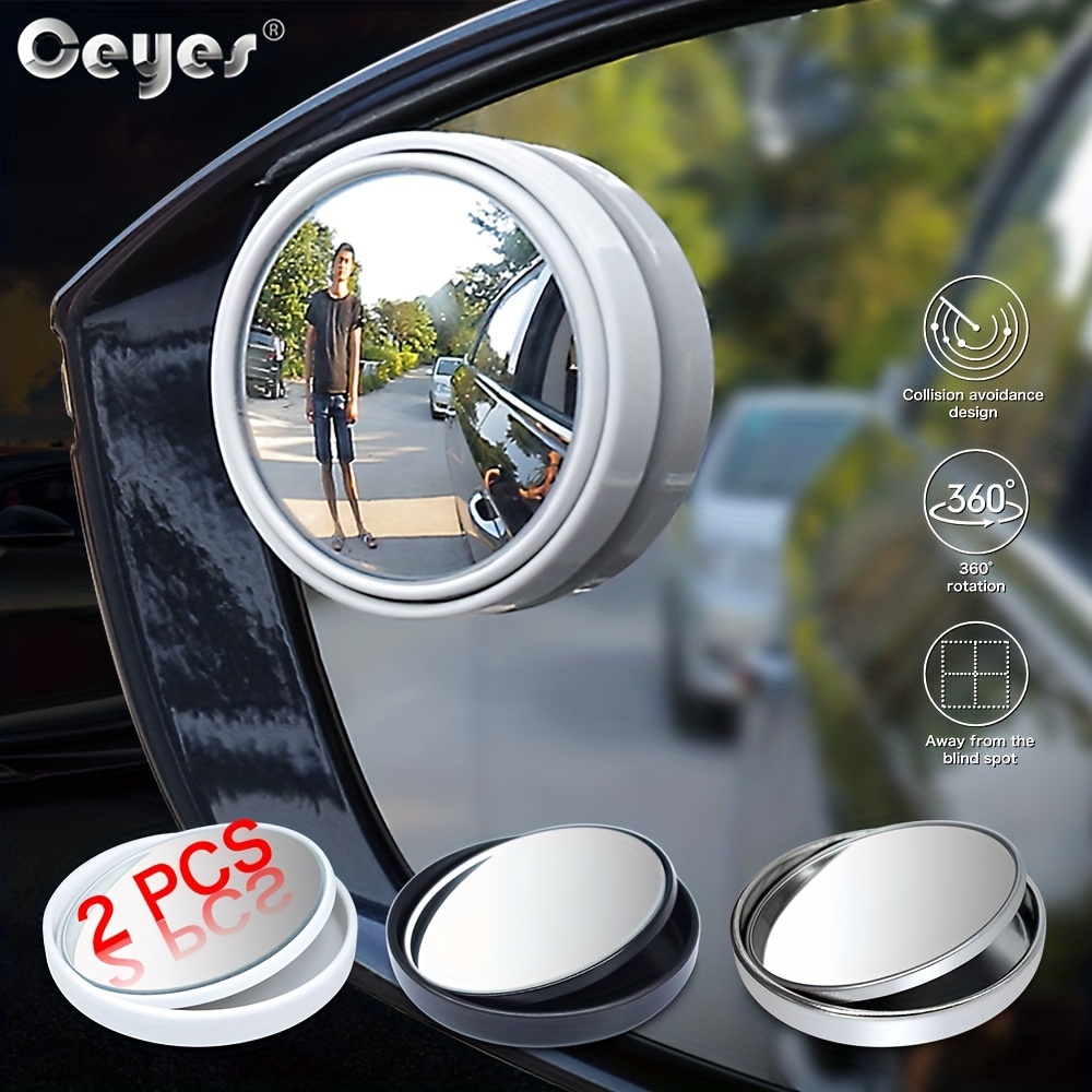 2 Stück Ceyes Auto-Spiegel, Kleiner Runder Blindzonen-Spiegel, 360