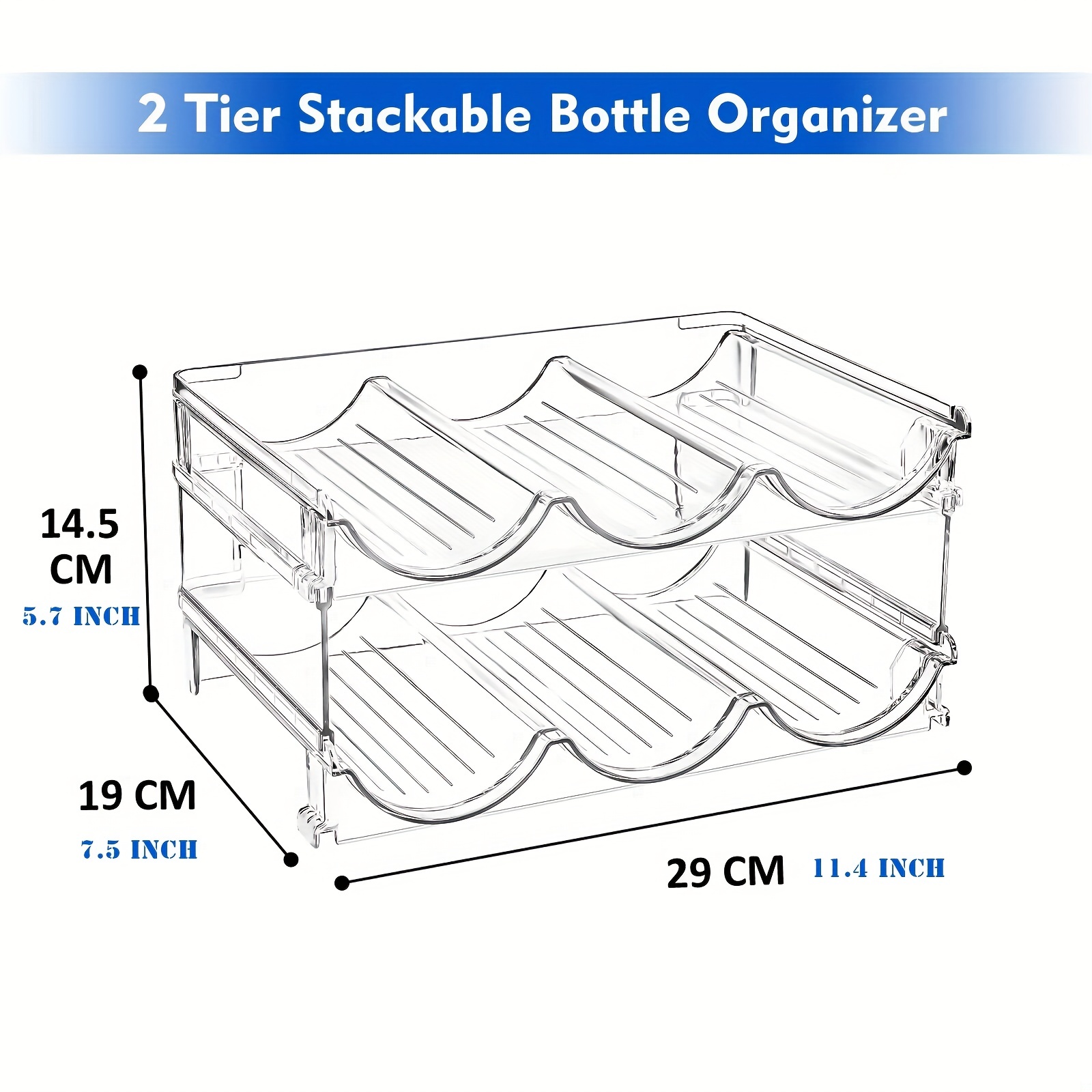 Stackable Plastic Water Bottle Organizer Rack Perfect For - Temu