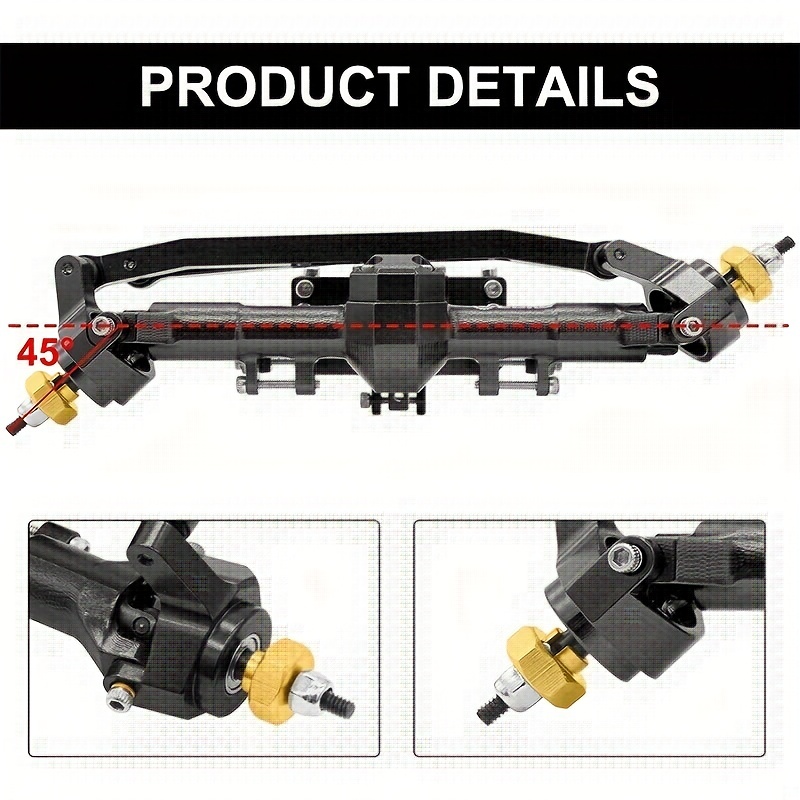 OGRC フロント & リアアクスル + 5 ミリメートル延長 13T OD ギアとユニバーサルジョイントシャフト SCX24 デッドボルト JLU  C10 ブロンコ 1/24 RC クローラーアップグレードパーツ