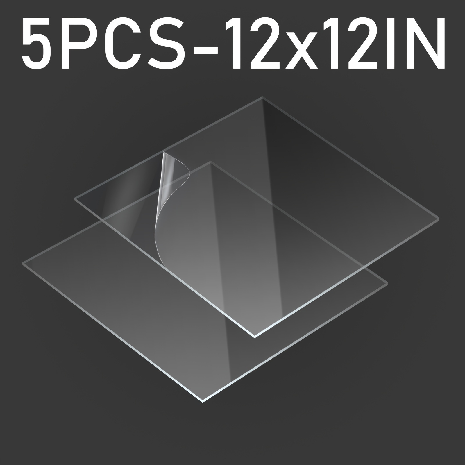 50pcs Pack Feuille Acrylique Ronde Transparente 1.0mm Différentes