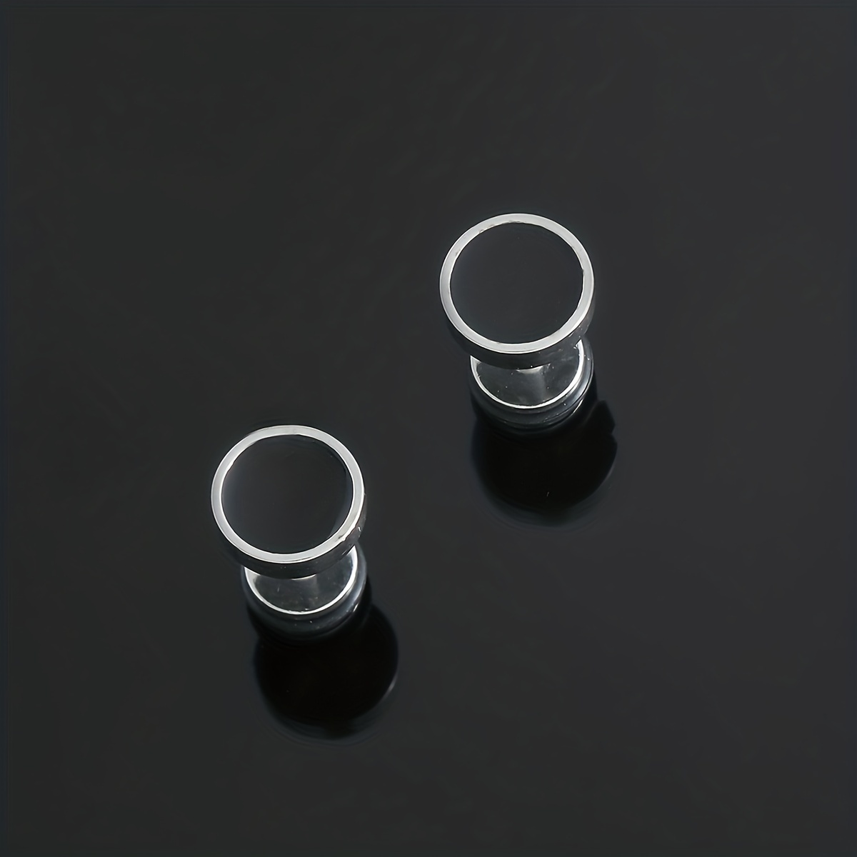 Men's Stainless Steel Round Stud Earrings