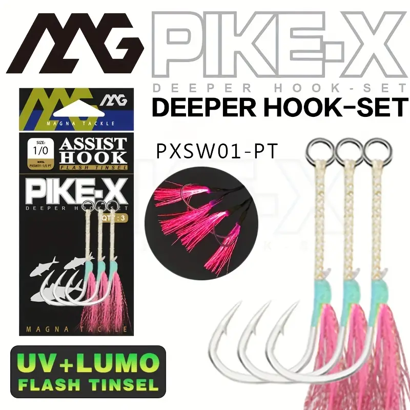 Mag x Deeper Assist Hook Glow Tassels Jig Hook - Temu