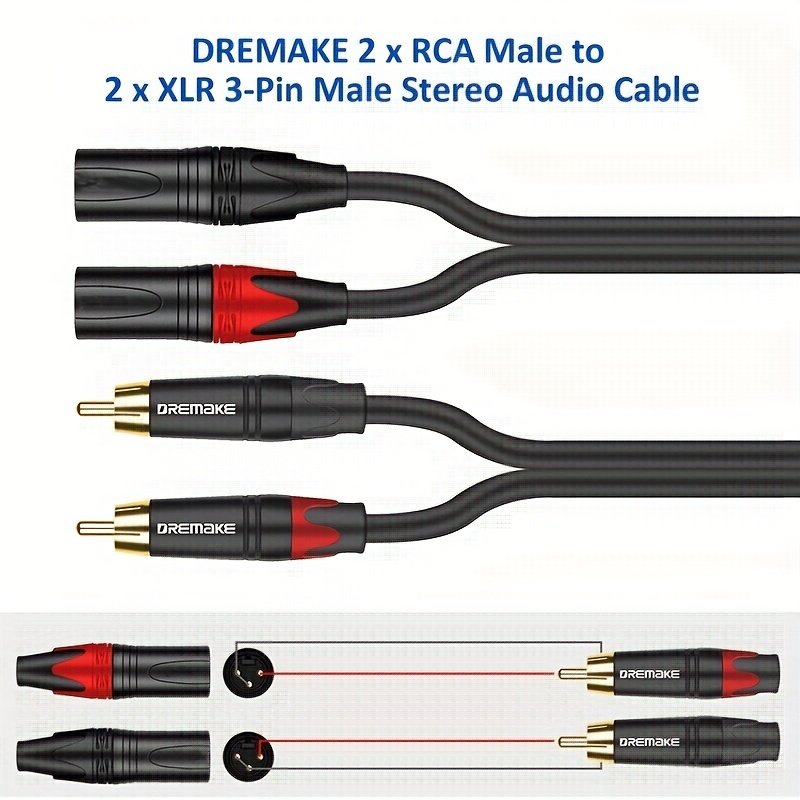Câble RCA Vers XLR Câble Audio HiFi 2 RCA Mâle Vers 2 XLR - Temu Belgium