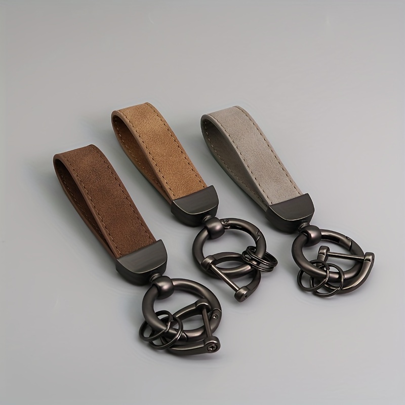 Suede Car Key Chain Hardware Anti Loss Key Ring For Men - Temu
