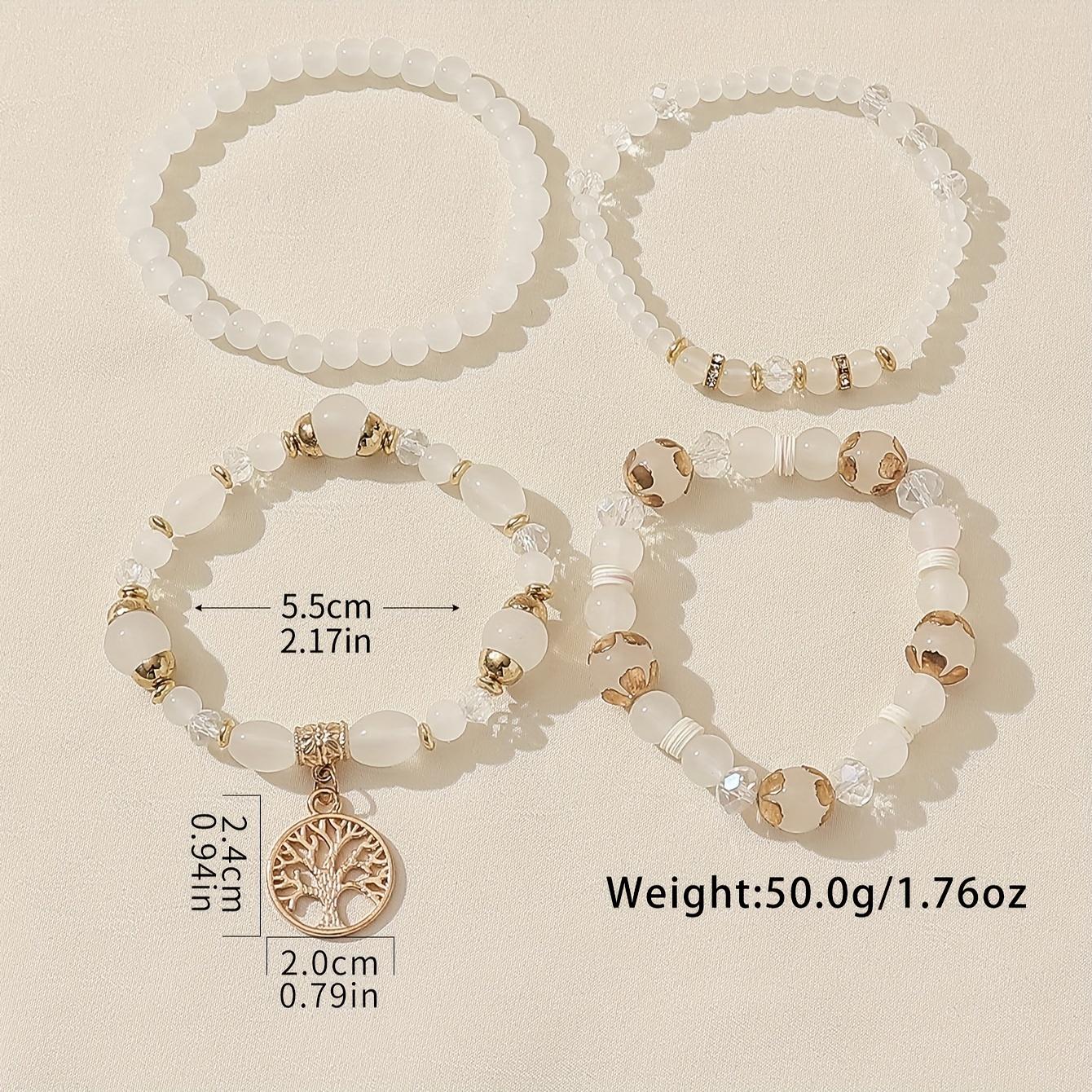 Diy Beads Tree Of Life Charm Bracelet Women's Jewelry Gift - Temu
