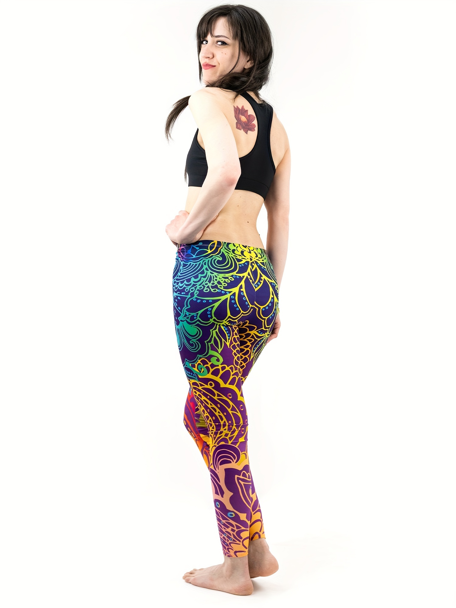 Graphic Print Skinny Leggings, Casual Every Day Stretchy Leggings, Women's  Clothing