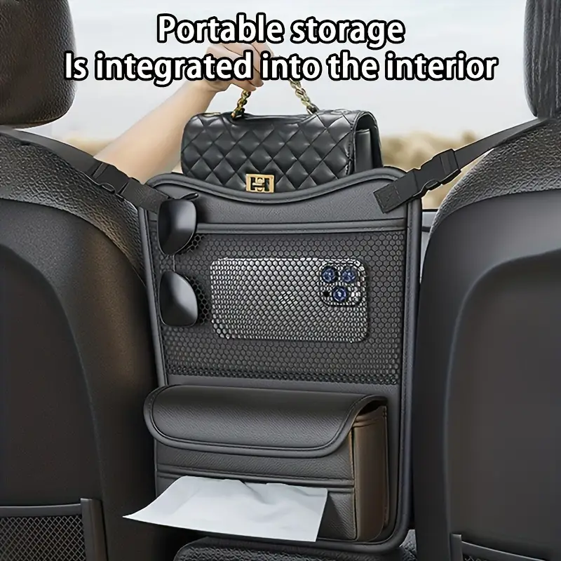Car Net Pocket Handbag Holder Between Seats,Car Mesh Handbag Holder For Car  Back Seat Organizers Storage Leather Front Seat Car Handbag Holder