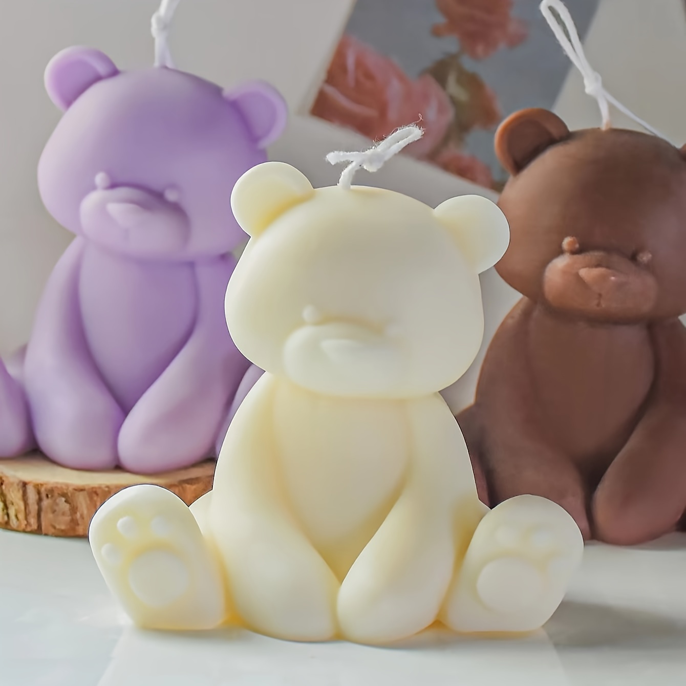 3D Teddy Bear Mold Silicone Gypsum Ornament Candle Making