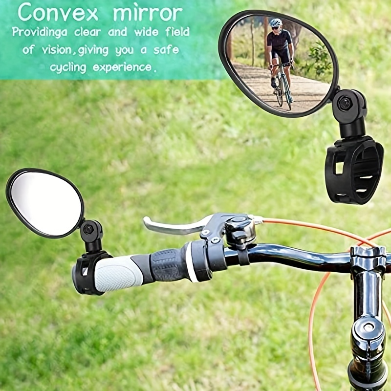 2 Piezas, Espejo Retrovisor De Bicicleta, Espejo Retrovisor Ajustable,  Espejo Retrovisor De Bicicleta Con Espejo Convexo Giratorio De 360 °,  Accesorio