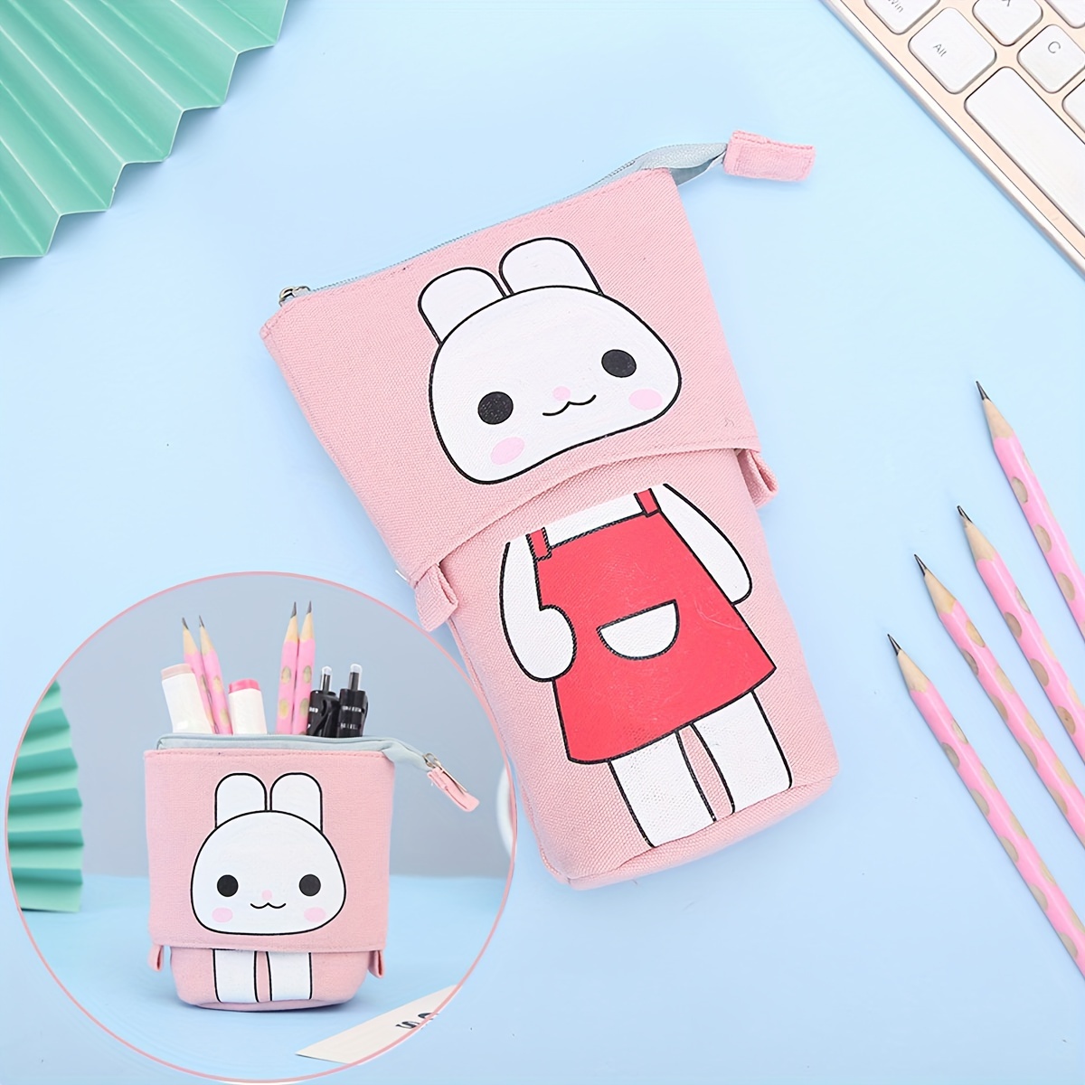 Little Brown Bear Pencil Case Cute Student Stationery Box - Temu