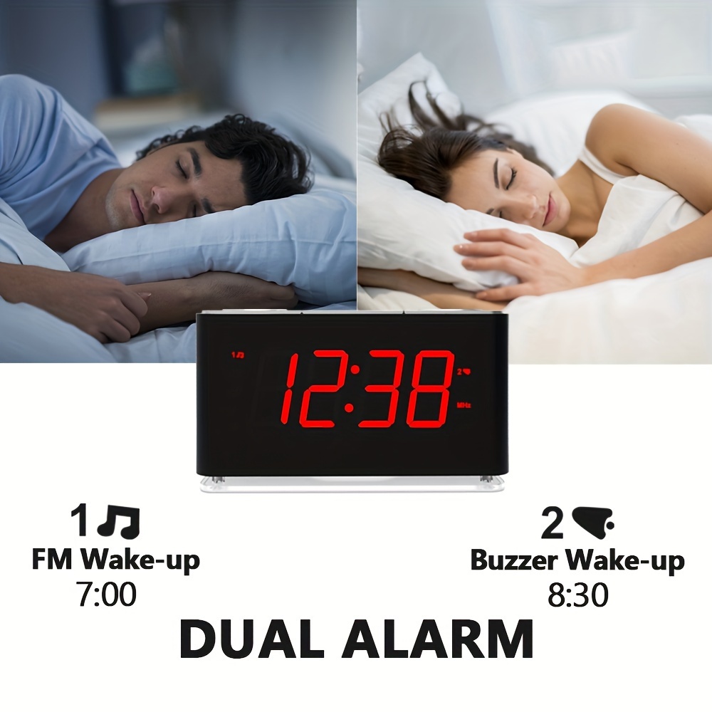 Radio Reloj con Alarma Dual, Reloj Despertador Digital con 2
