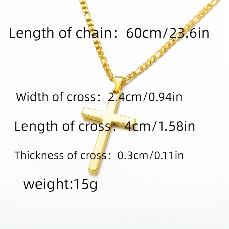 Men's Stainless Steel Cross Necklace Stainless Steel - Temu