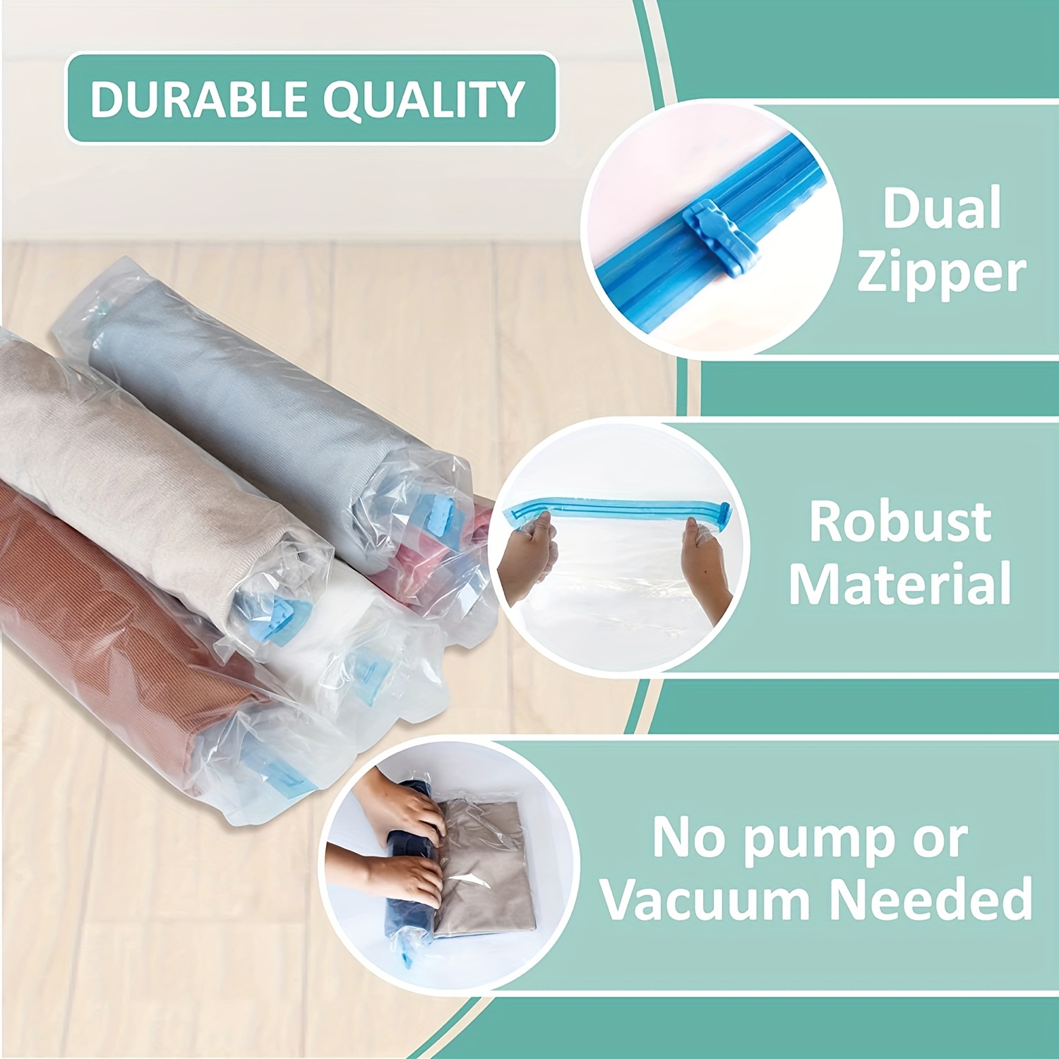 Compression Bags For Travel: No Vacuum Or Pump Needed - Temu